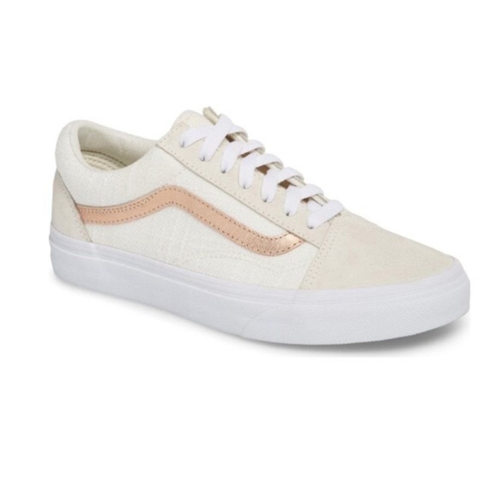 Rose gold white Vans Old Skool size 8.5 brand new